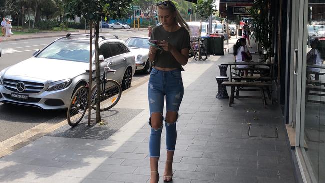 Monique Marina Agostino outside Manly Local Court on Monday