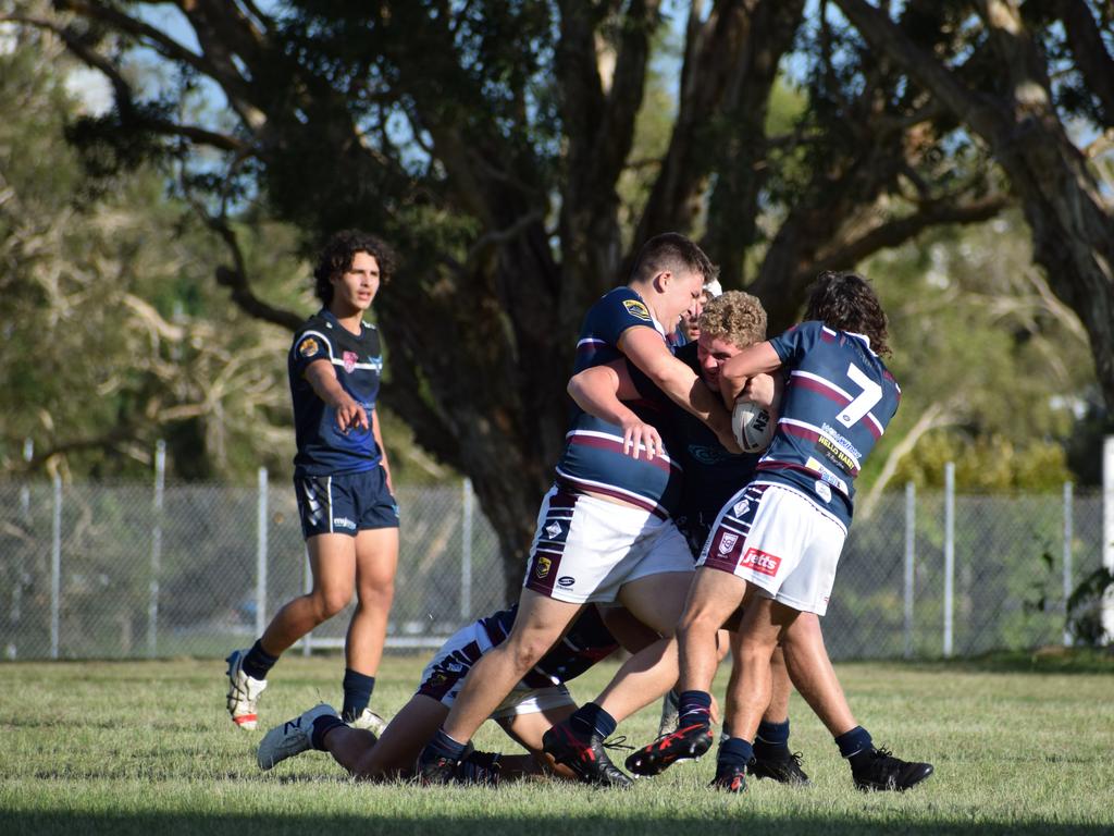 Langer Trophy: Caloundra vs Mountain Creek: Finn Lawson makes the tackle. Picture: Matty Holdsworth