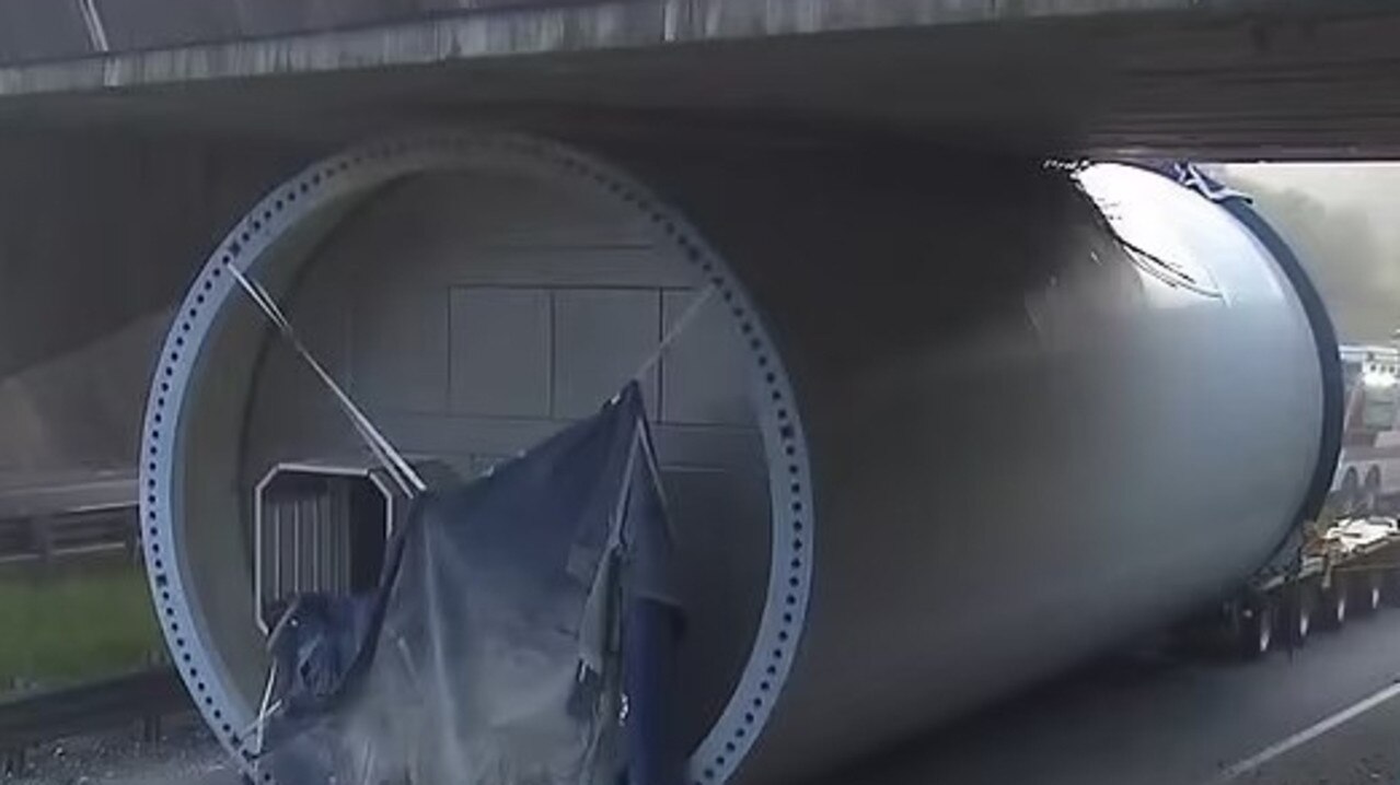 ‘Oopsie’: Chaos as truck crashes into bridge