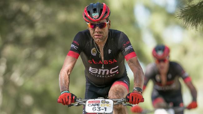 Cadel Evans during stage one of the 2017 Absa Cape Epic Mountain Bike race. Photo by Mark Sampson/Cape Epic/SPORTZPICS