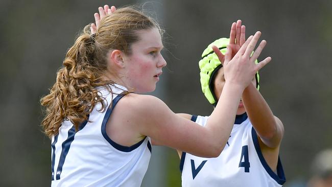Maggie Johnstone (left) has been one of the Rebels’ top performers to begin the campaign. Picture: Josh Chadwick/AFL Photos