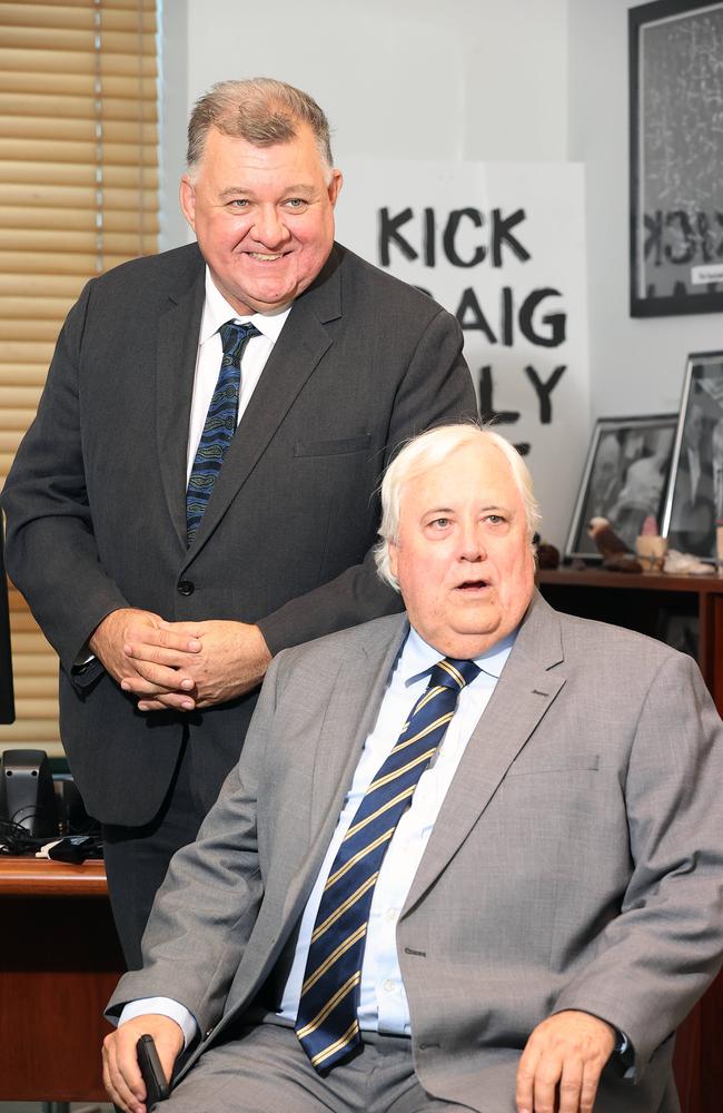 United Australia Party leader Clive Palmer with his star recruit Craig Kelly — the man he says could be prime minister. Picture: Gary Ramage