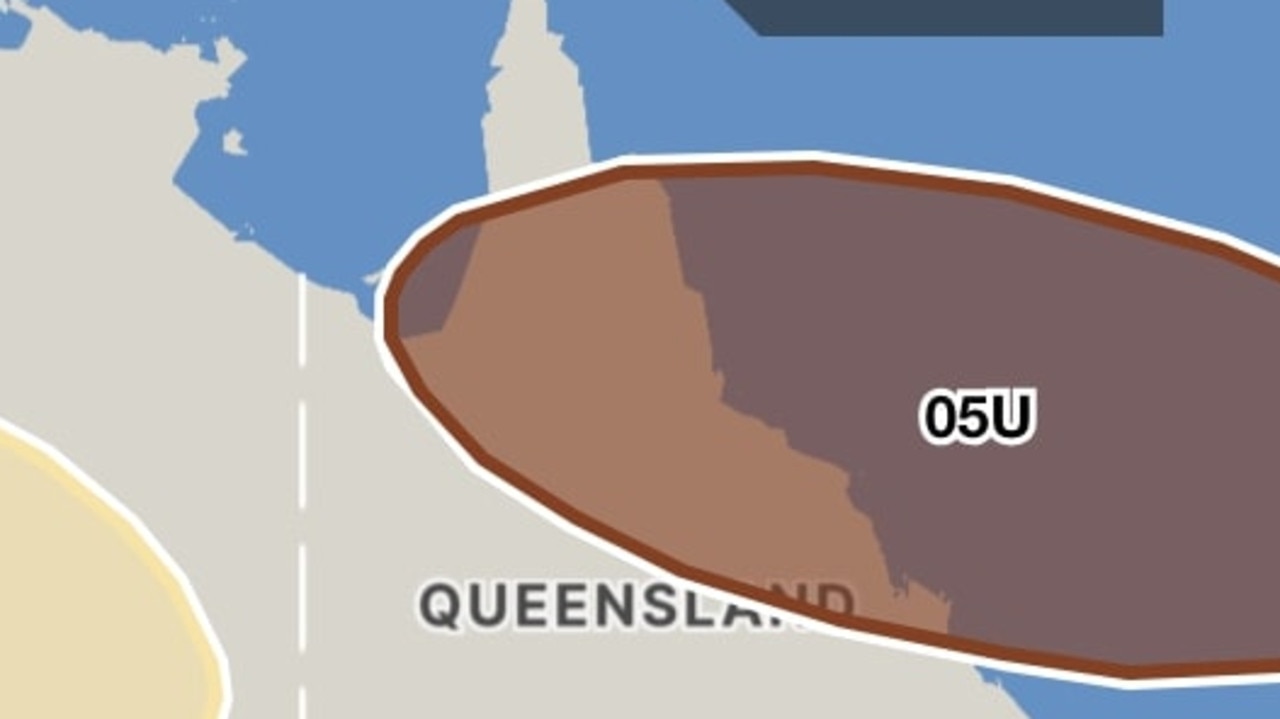 The cyclone could impact any of the areas in red according to the Bureau. Photo: BOM