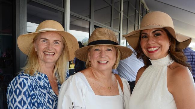 MAGIC MILLIONS 2022: Cr Pauline Young, Cr Gail O'Neill and Patricia O'Callaghan at Pacific Fair Magic Millions Polo at Main Beach. Picture: Regina King