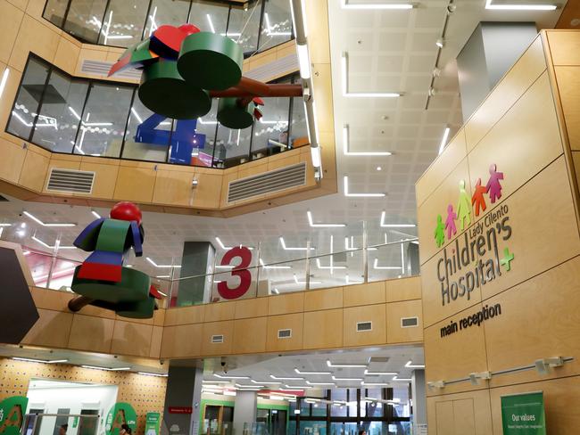 The main reception area at Lady Cilento Children’s Hospital. Picture: Liam Kidston