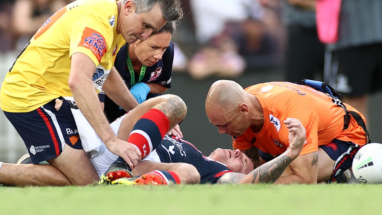 Sydney Roosters coach Trent Robinson says co-captain Jake Friend is “back to normal” following his concussion and is training as he weighs up a return to the field in the coming weeks. Photo: Cameron Spencer/Getty Images.