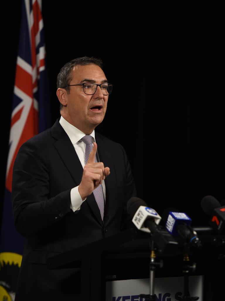 Premier Steven Marshall said he did not want the borders closed “for one day longer” than necessary. Picture: NCA NewsWire / Naomi Jellicoe