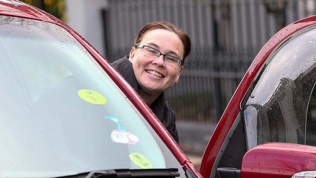 Ms Garrett made no comment to waiting media before driving away. Picture: Ian Currie