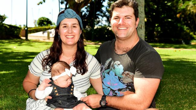 Mother's Day at Anzac Park; Lauren Armstrong and Ross Mead with Evelyn Mead 3m