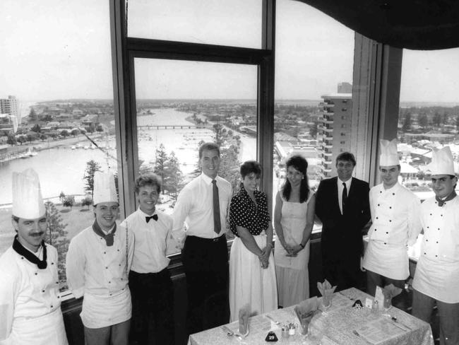 Staff at the Roundabout Steak and Seafood Bistro in 1990.