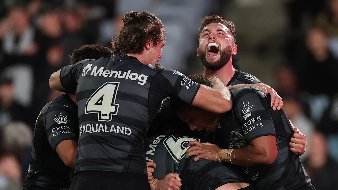 The Rabbitohs were flying high earlier in the year following some big wins, including this one over the Panthers. Picture; Cameron Spencer/Getty Images