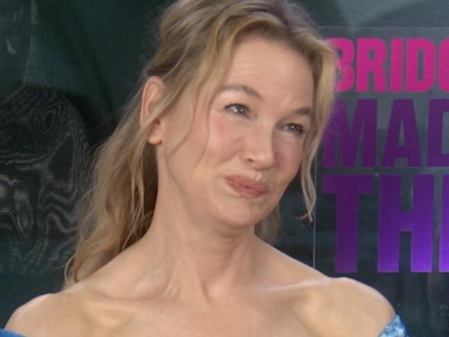 Zellweger mostly giggles throughout the chat.