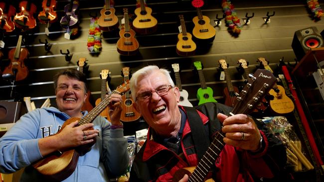 Ukuleles are easy to learn as Arthur and Denise Ongley will show you.