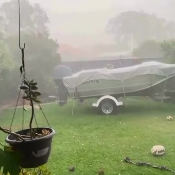 Bundaberg was hit with hail and strong winds overnight