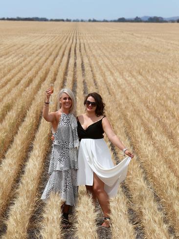 Whittney Brown, of Ballarat and Lauren Nuske, from Horsham at the Rupanyup Barley Banquet. Picture: Yuri Kouzmin