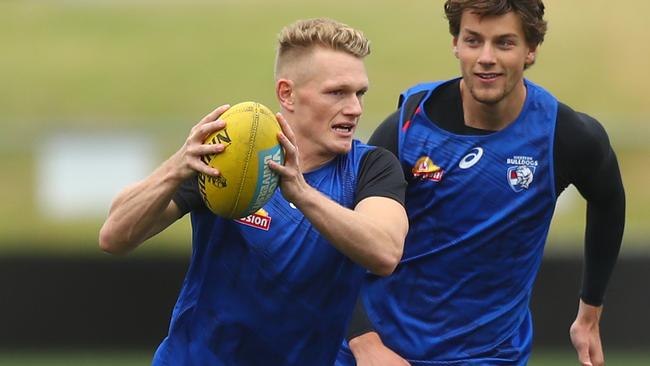 Adam Treloar at Bulldogs training last week. Picture: Getty Images