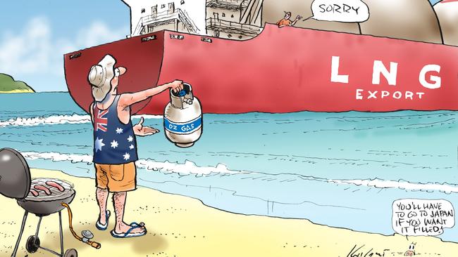 The Herald Sun’s view of the gas crisis. Illustration: Mark Knight