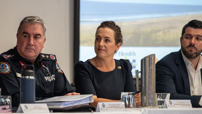 Michael Murphy, Lia Finocchiaro and then Police Minister Brent Potter at the Northern Territory Police Association 2024 Annual Conference. Picture: Pema Tamang Pakhrin