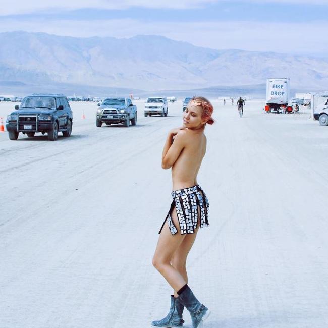 Australian socialite Imogen Anthony at the 2016 Burning Man Festival in the Black Rock Desert, Nevada ... “Normality in a sea of abnormality. I’ve found my place.” Picture: Instagram