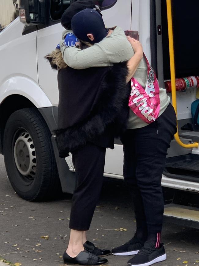 Stephanie embraces her mother, Marie.