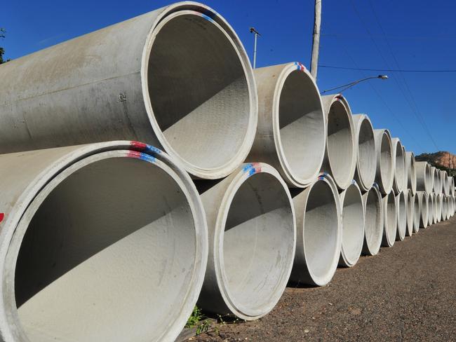 Concrete pipes in Morey Street South Townsville. These concrete pipes have remained piled on the side of Morey Street in South Townsville opposite Victoria Park since last year due to State Government red tape. They are part of the councilupgrade of the South Townsville stormwater system.