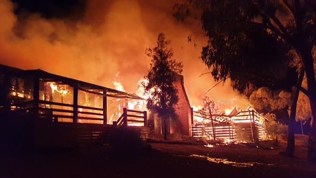 A fire has razed Moonambel's Warrenmang Winery and Resort. Picture: Athalie Bazzani/Facebook