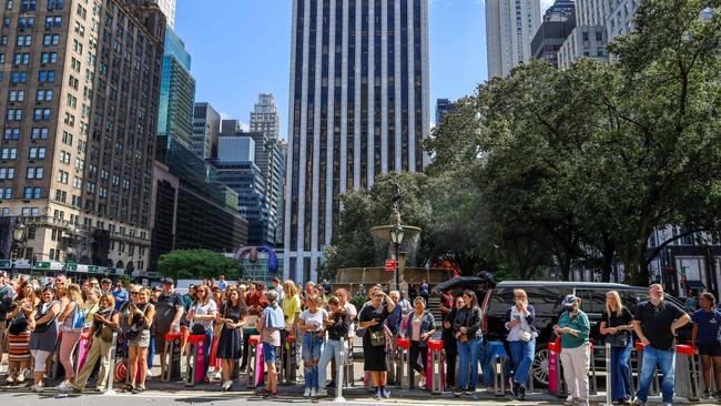 Fans wait for a glimpse of the Prince and Princess of Wales outside the second Earthshot Prize Innovation Summit in New York City on September 19, 2023. Picture: Zak Bennett/AFP