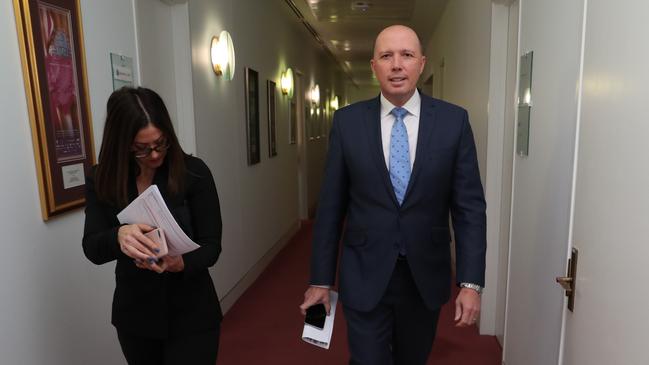 Peter Dutton with Nicole Chant. Picture: Gary Ramage