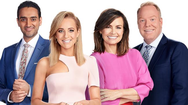 Team Ten: The Project’s Waleed Aly, Carrie Bickmore, new recruit Lisa Wilkinson and Pete Helliar. Supplied: Ten