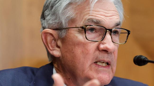 US Federal Reserve Chairman, Jerome Powell, speaking in Washinton DC in March, where he flagged that interest rates will have to rise to tame inflation. Picture: Jonathan Ernst / Pool / AFP