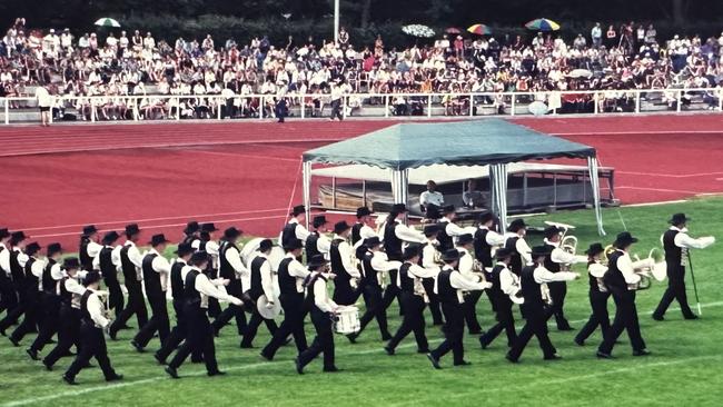 The Derwent Valley Concert Band in Germany for the World Marching Show Band Championships, in 2001. Picture: Graeme L Johnson