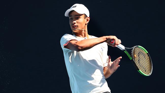 Alex Despoja in action during his under-14 national title win. Picture: Kelly Defina/Getty Images