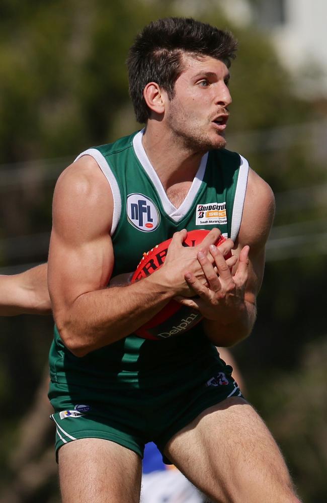 Andrew Stellas (right) was the matchwinner for Greensborough on Saturday. Picture: Hamish Blair.