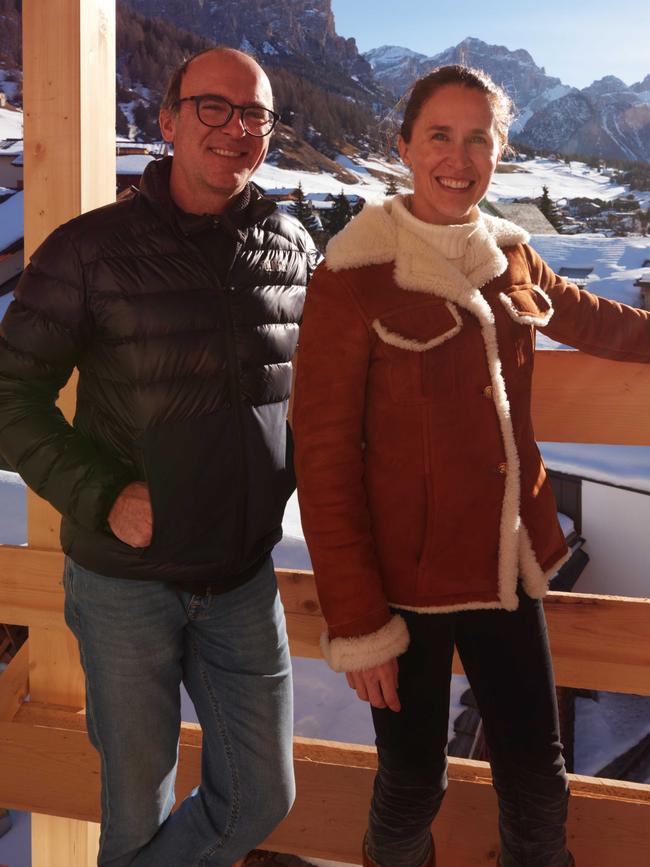 Hoteliers Hugo Pizzinini and Ursula Mahlknecht Pizzinini at Aman Rosa Alpina.