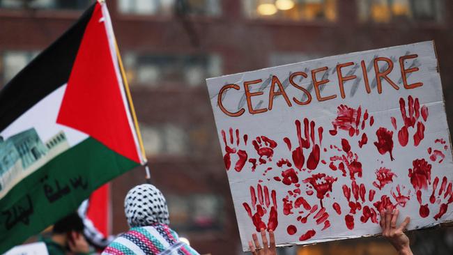 People gather for a rally calling on Israel to stop its Rafah invasion in Gaza at Union Square in New York City. Picture: Getty Images/AFP