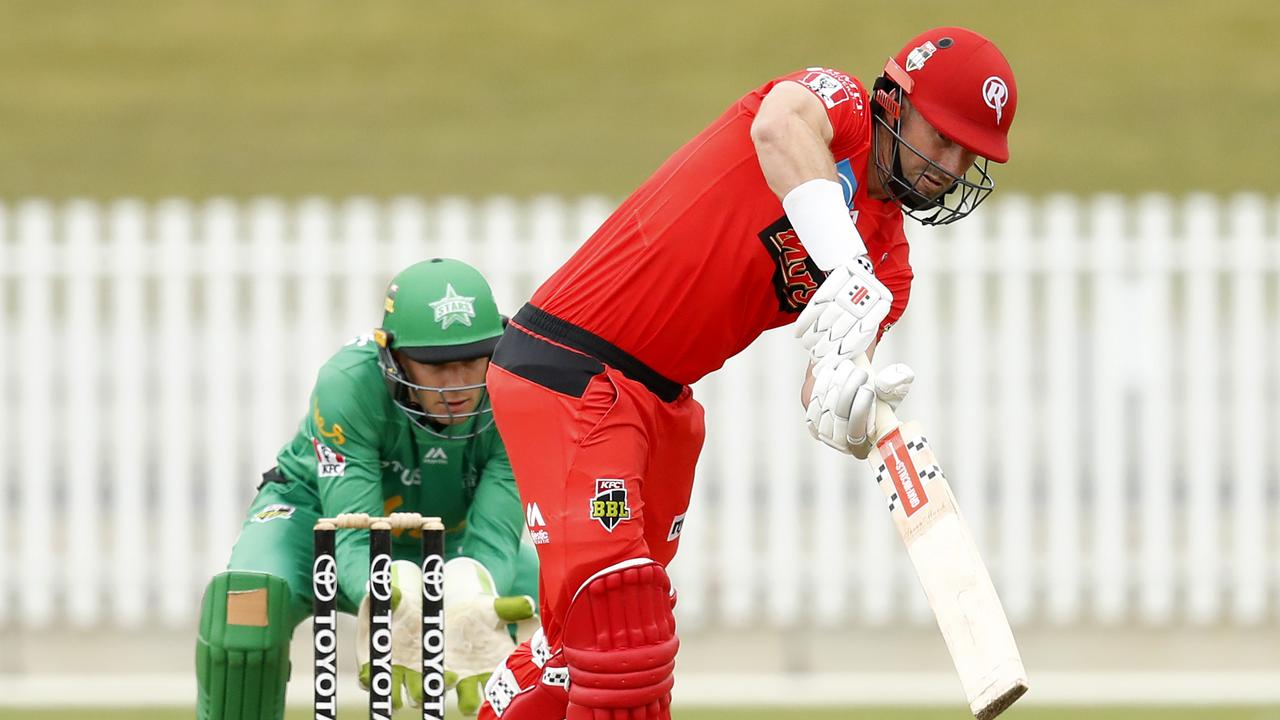 Shaun Marsh plays an on-drive during a trial match against Melbourne Stars.