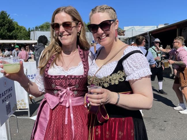 Kylie Loebert and Jo Russell at the 2024 Yarra Valley Oktoberfest. Picture: Himangi Singh.