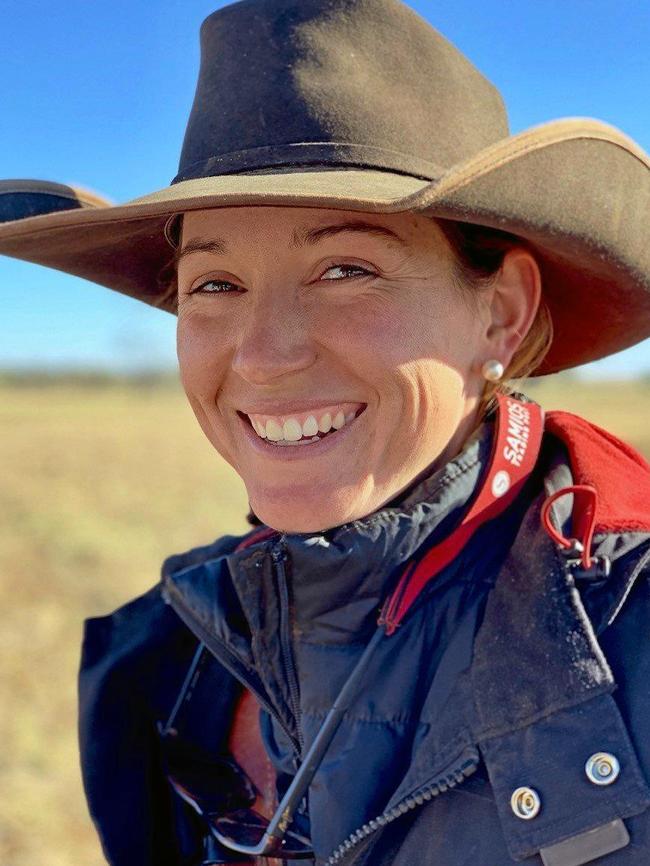 On the road: Boss drover Emily Landsberg is in charge of 2000 head of CPC heifers. Picture: Tricia Agar