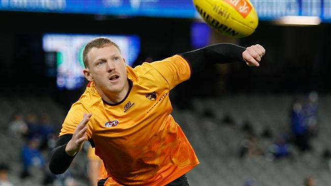 James Sicily fought back from two separate injuries to be the matchwinner for Hawthorn. Picture: Dylan Burns/AFL Photos via Getty Images