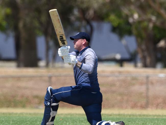 Kookaburra Cup cricket - Broadbeach Robina vs. Palm Beach Currumbin at Broadbeach Sports and Recreation Centre. Broadbeach batman Kyle Brockley. (Photo/Steve Holland)