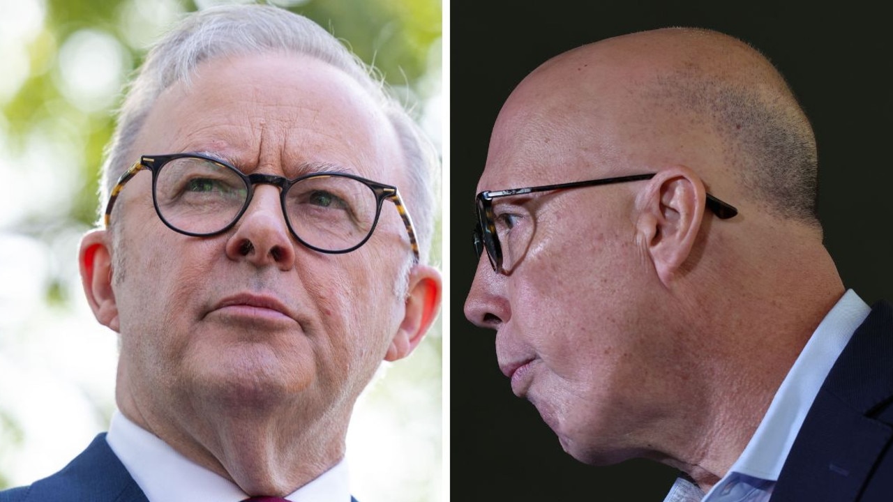 Anthony Albanese and Peter Dutton will finally face the voters on Saturday after 35 days of election campaigning. Picture: NewsWire