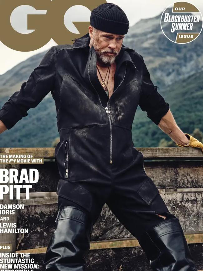 Brad Pitt on the cover of GQ's 2025 Summer issue. Picture: Nathaniel Goldenberg/GQ