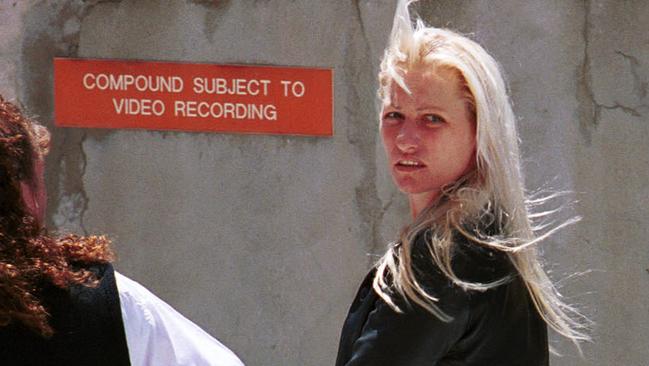 Donna Lee Casagrande in handcuffs at the Adelaide Magistrates Court, September 2001.