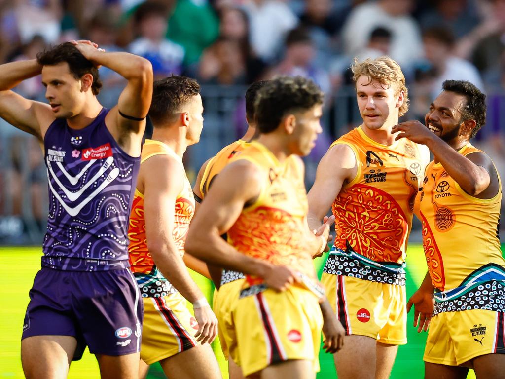 There were goals galore for the All Stars. Picture: Getty Images