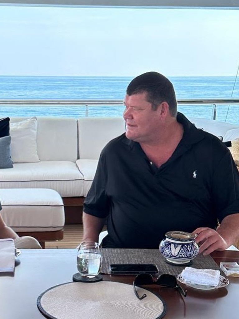 James Packer on board his superyacht in Cannes