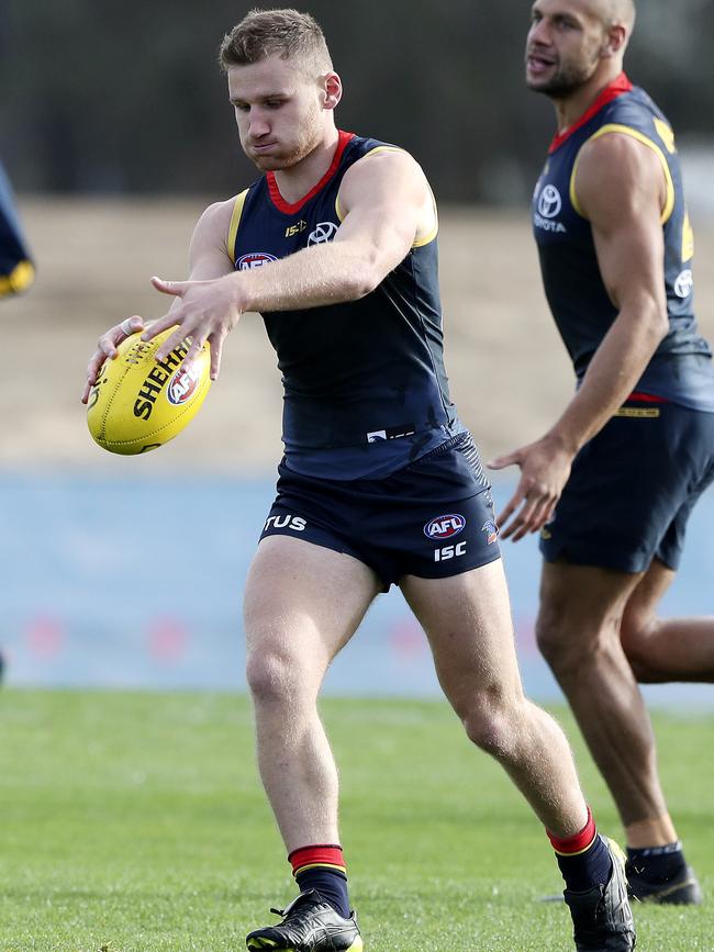 Rory Laird at Crows training in 2019. Picture Sarah Reed