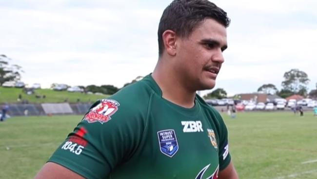 Latrell Mitchell for the Wyong Roos a little over a year ago. Unbelievable.