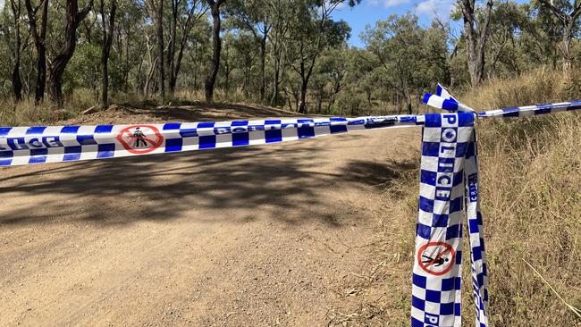 Police tape seals off Shannonvale Rd about 3km from crime scene.