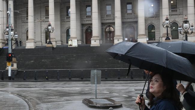 Wet weather has begun to sweep across Melbourne and parts of Victoria on Tuesday. Picture: NCA NewsWire / David Crosling