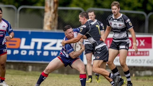 Rugby League Gold Coast semi-final between Runaway Bay and Tweed Heads at Bycroft Oval, Runaway Bay, on Sunday. Runaway Bay's Jenan Wedderburn-Parrish . Picture: Jerad Wiliams